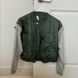 Anthropologie (Daily Practice) Olive and Charcoal Bomber Jacket